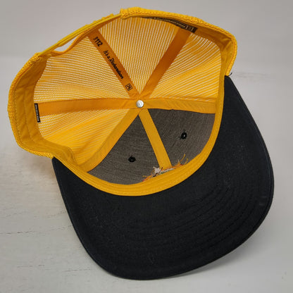 Richardson 112 Trucker Hat Black Yellow L Mesh Back Snapback Mexican Restaurant