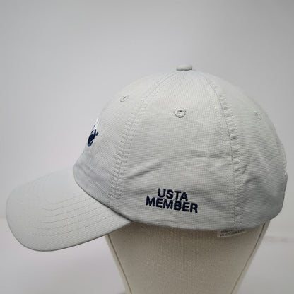 Baseball Cap Gray One Size USTA Member Tennis Flaming Ball Hat Slideback Buckle