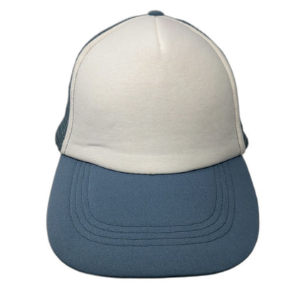 Trucker Hat Blue White One Size Blank Foam Front Mesh Back Snapback Adjustable