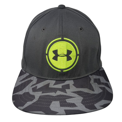 Under Armour Combine Fitted Hat Gray Large Embroidered Logo 6 Panel