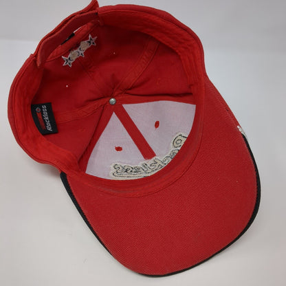 Reckless Classic Strapback Hat Red One Size Rhinestone Embroidered