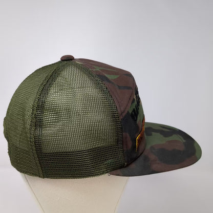 Green Camouflage Black Powder Rifle Trucker Hat OS Adjustable Snapback Vintage
