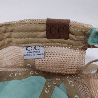 C.C Exclusives Strapback Mesh Back Trucker Hat Multi One Size Ponytail