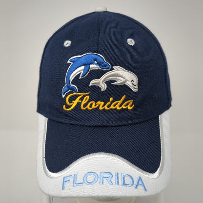 Florida Dolphins Strapback Hat Blue One Size Adjustable Embroidered