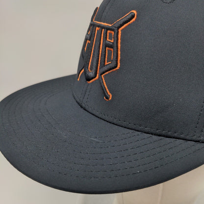 The Game Fitted Hat Black Small Breathable Lightweight Embroidered 6 Panel