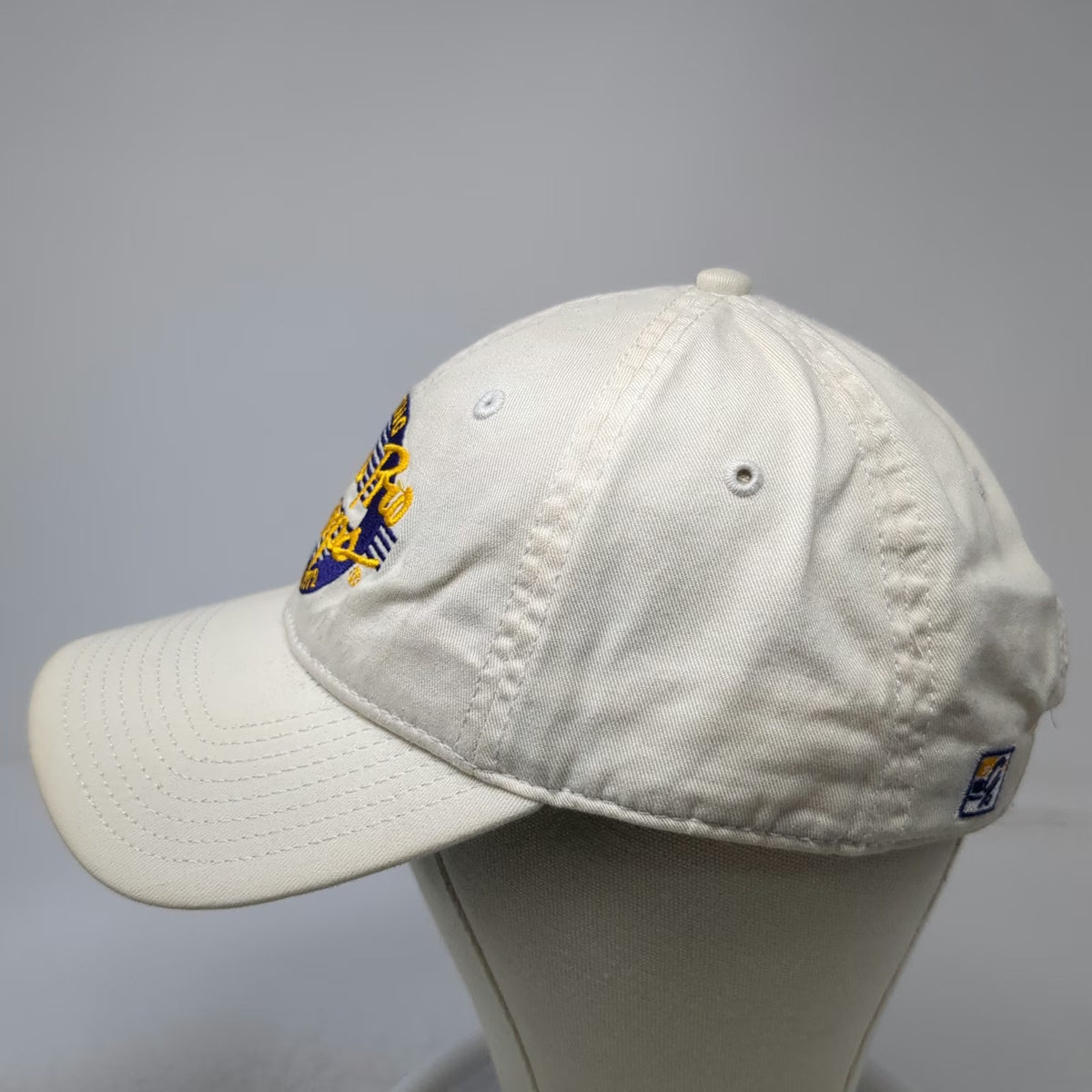 Bass Pro Shops Baseball Cap White One Size Fishing Cotton Green Underbrim Hat