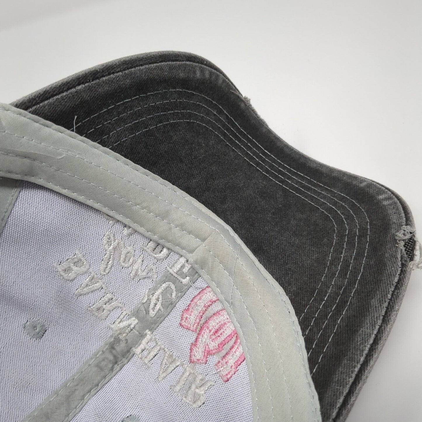 Barn Hair Don't Care Ponyback Trucker Hat Gray OS Adjustable Mesh Distressed
