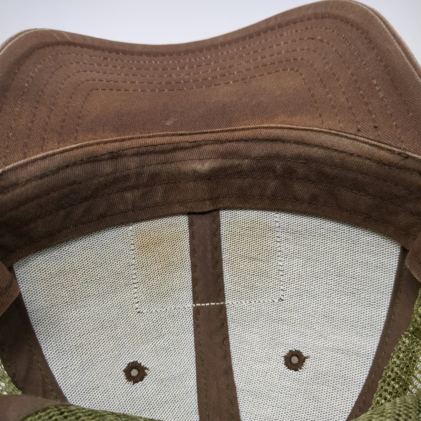 Eddie Bauer Trucker Hat One Size Brown Green Washington Fish Mesh Snapback