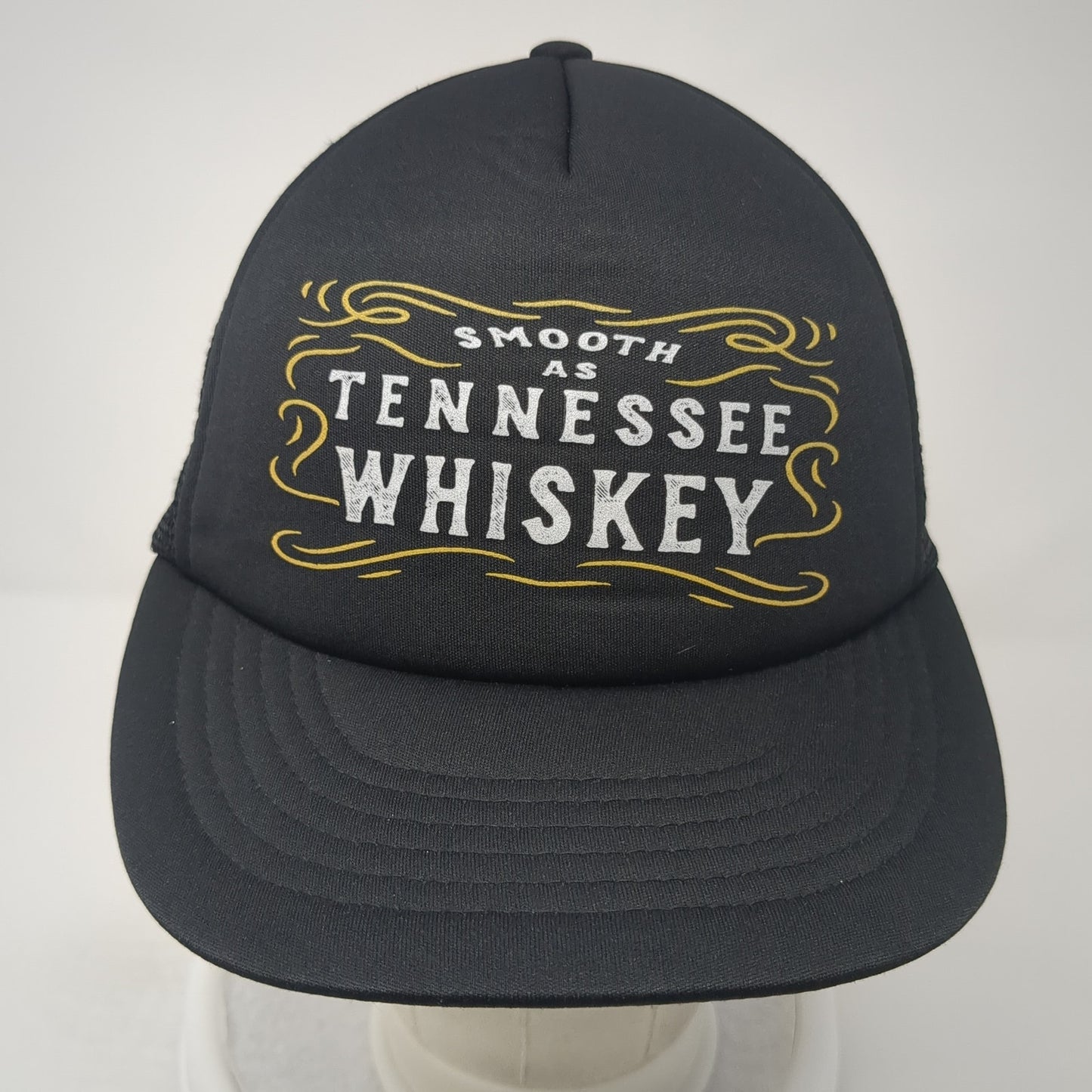 Smooth As Tennessee Whiskey Snapback Trucker Hat Black One Size Mesh Back