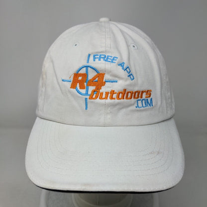 R4 Outdoors.com Free App Strapback Hat White One Size Adjustable Embroidered