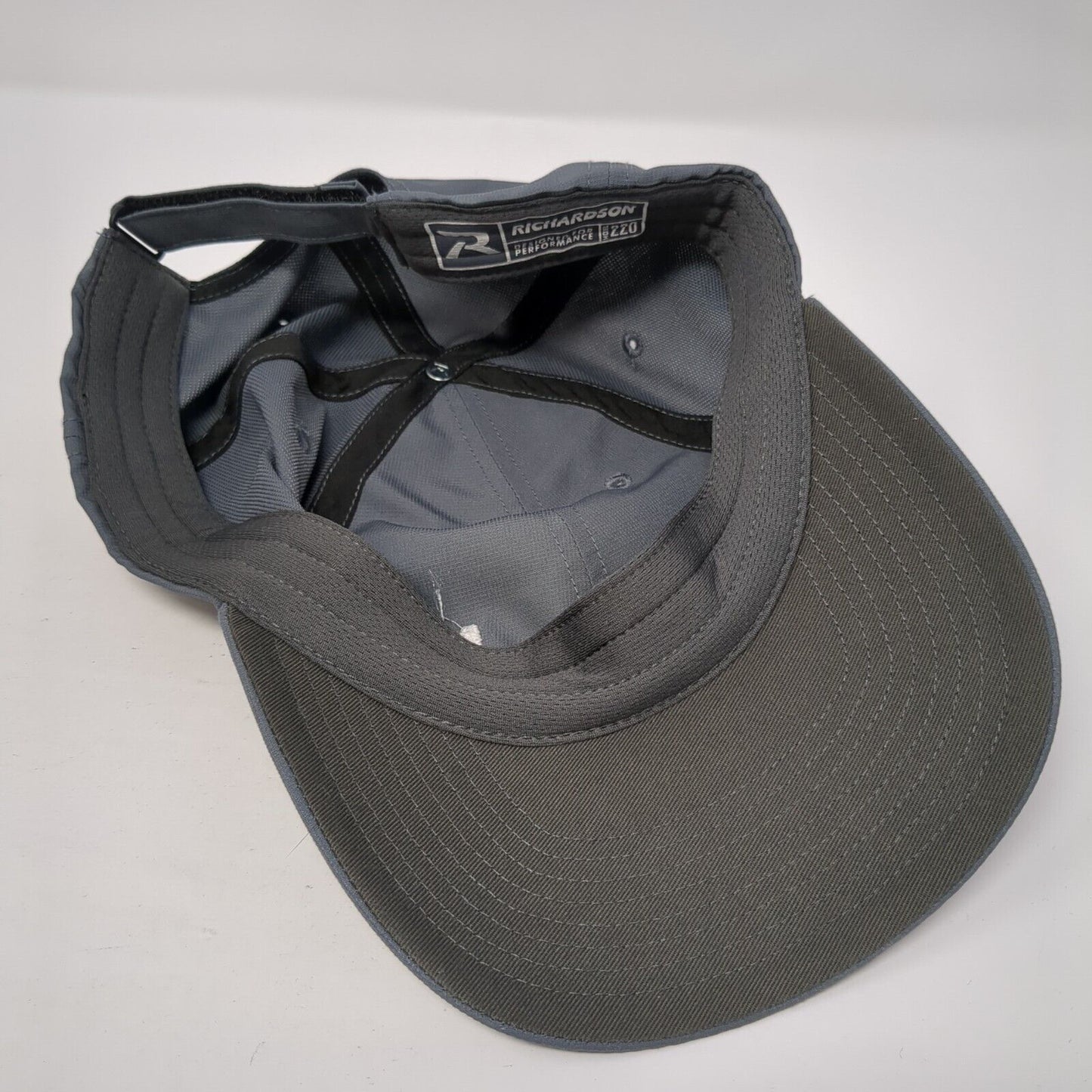 Richardson Strapback Hat Gray One Size Embroidered Logo Adjustable