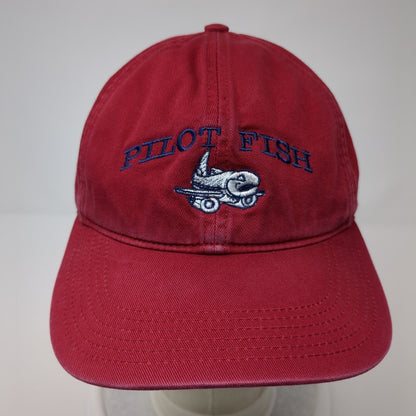 Pilot Fish Alaska Airline Slideback Hat Red OS Adjustable Embroidered Richardson