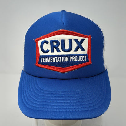 Crux Fermentation Project Snapback Trucker Hat Blue One Size Mesh Back