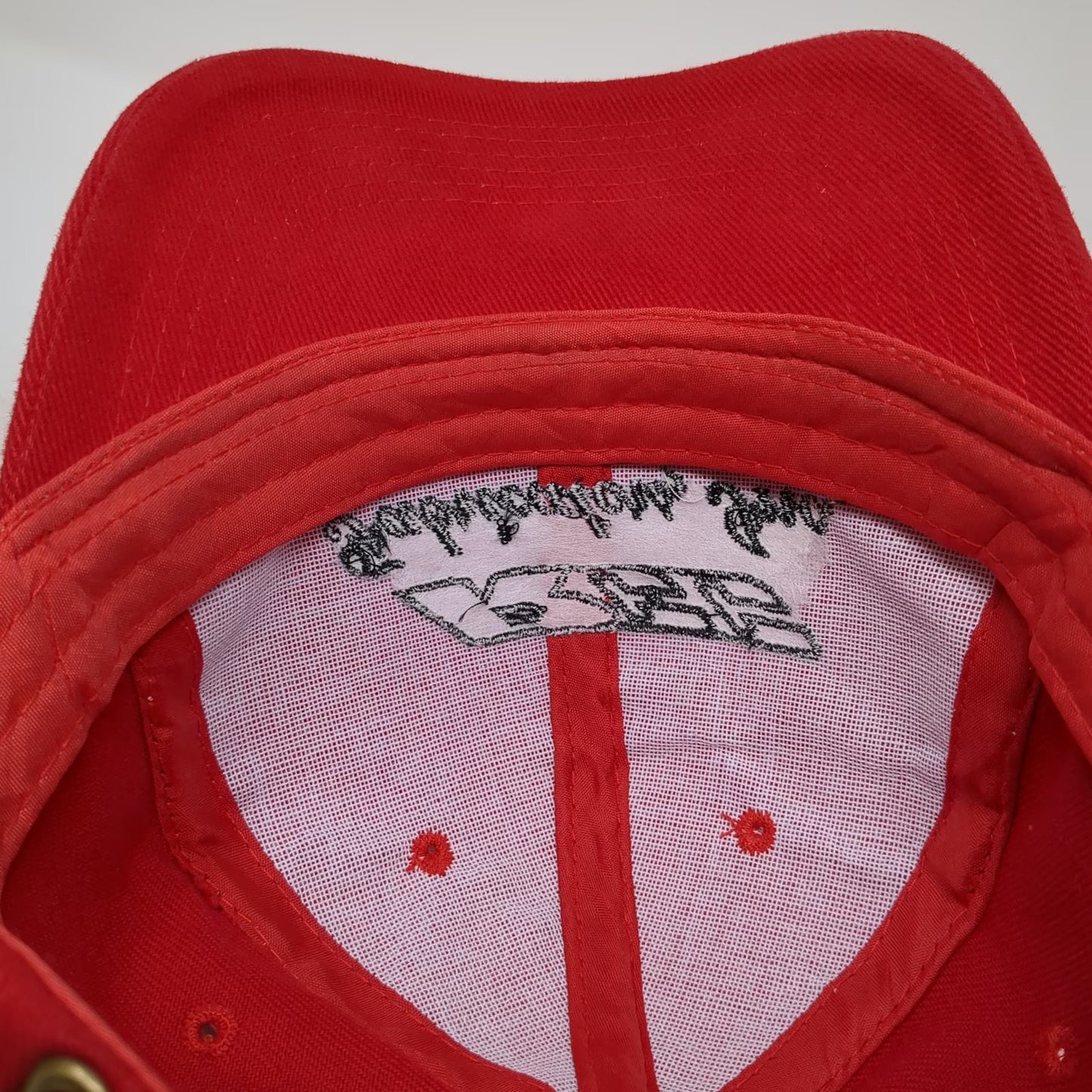 Red Baseball Cap One Size REC Fabricators Inc Embroidered Logo Slideback Hat