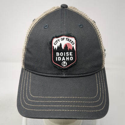 Camp David Trucker Hat Gray One Size Boise Idaho City Trees Patch Snapback Mesh