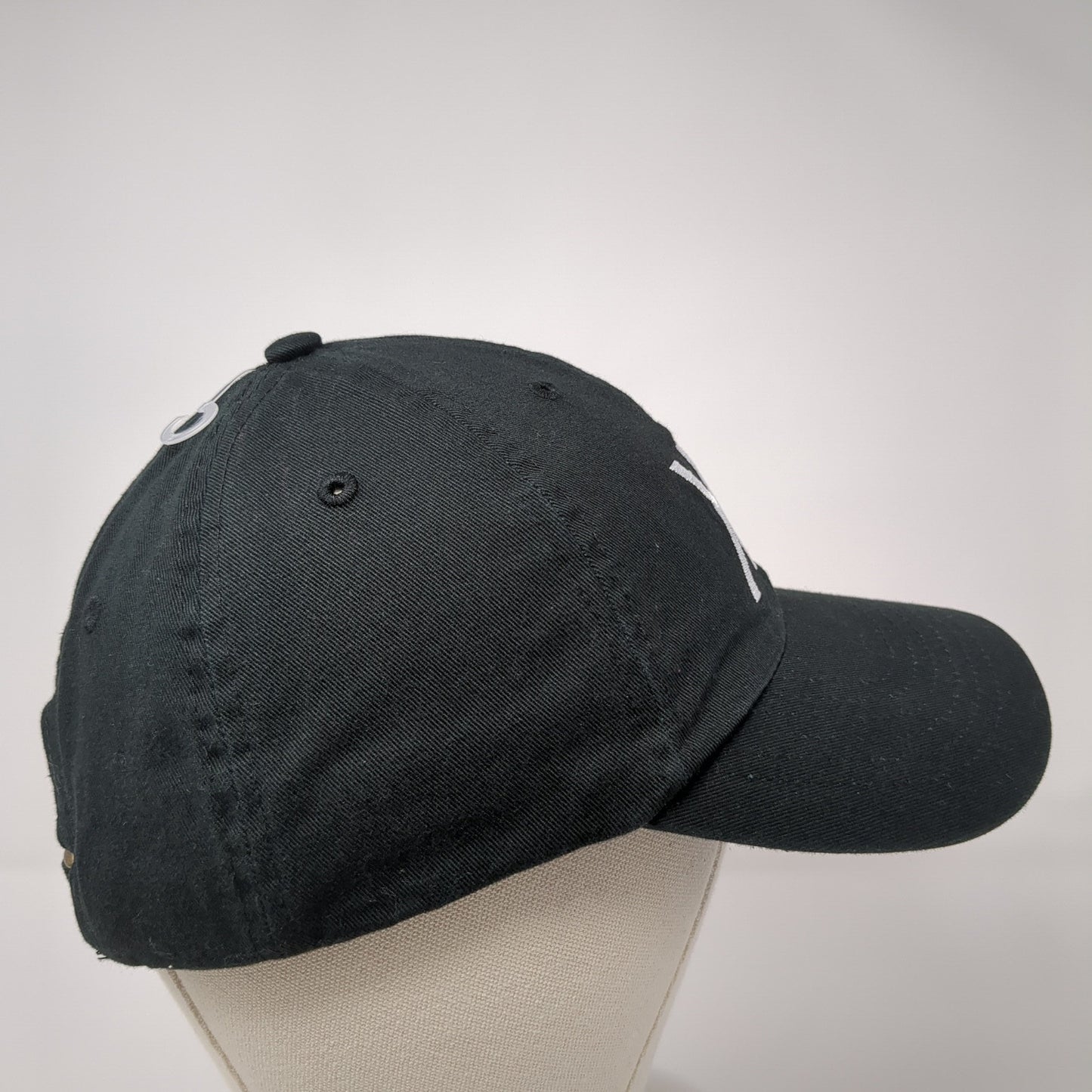 KCINOW.com Slideback Hat Black Embroidered Logo 100% Cotton Adjustable