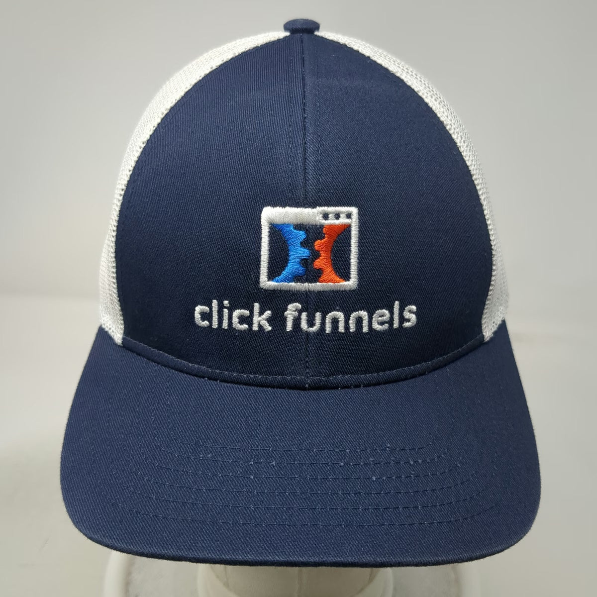 Outdoor Cap Trucker Hat Blue One Size Click Funnels Mesh Snapback Embroidered