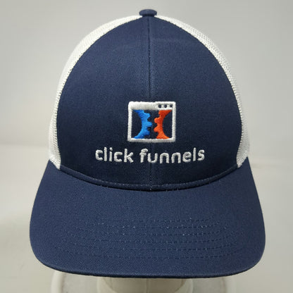 Outdoor Cap Trucker Hat Blue One Size Click Funnels Mesh Snapback Embroidered
