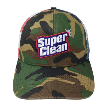 Super Clean Snapback Trucker Hat Camouflage OS Adjustable Mesh Back Patriotic