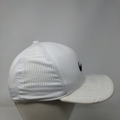 Nike Swoosh Fitted Golf Hat White S/M Classic 99 Dri-Fit Laser Cut