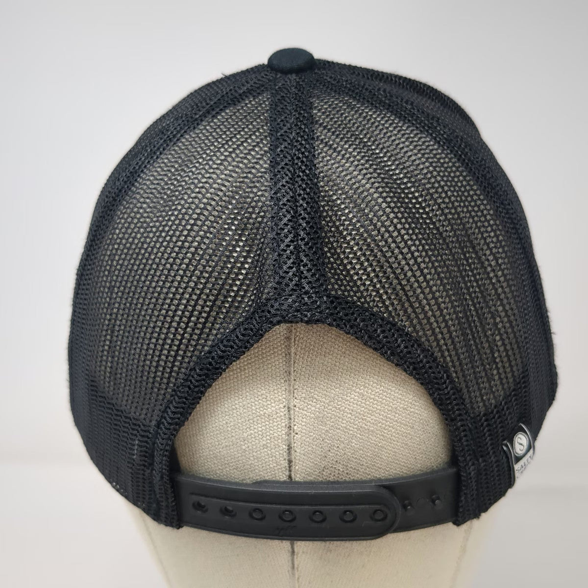 Salty Crew Trucker Hat Black One Size Bass Fish Fishing Patch Mesh Snapback Hat