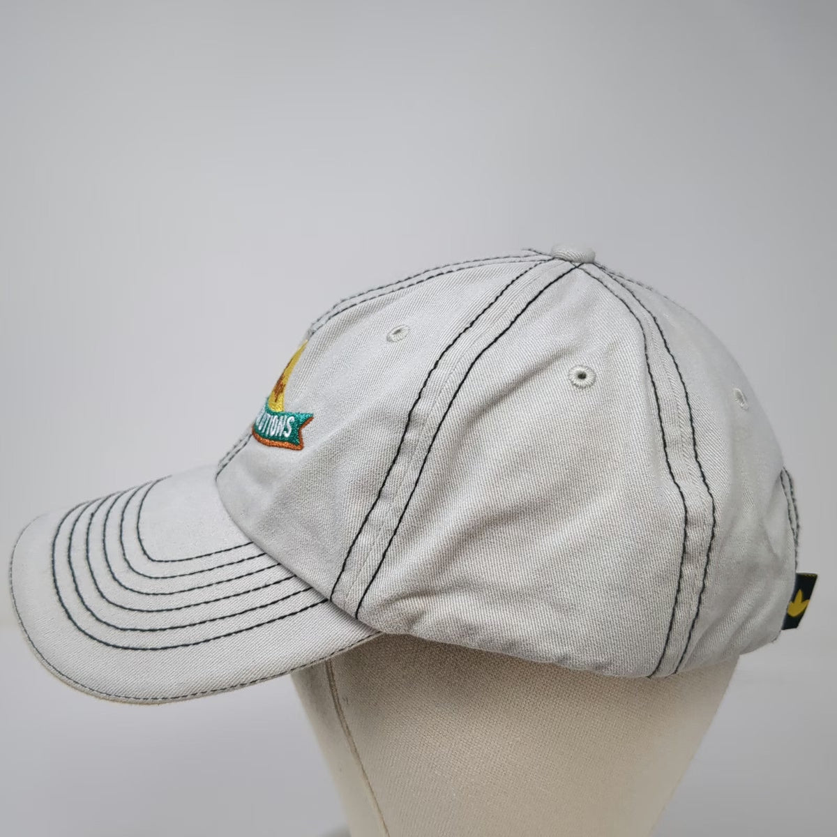 Simplot Baseball Cap Gray One Size Strapback Cotton Embroidered Logo Hat Stitch
