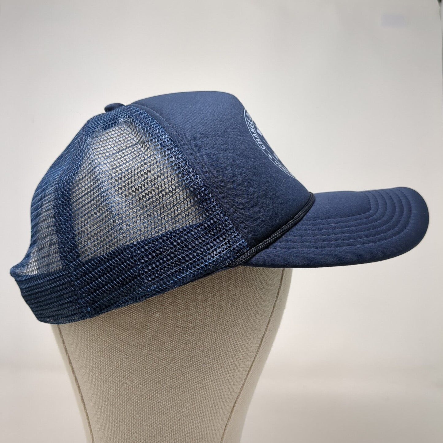 Change On The Range Snapback Rope Trucker Hat Blue One Size Mesh Back