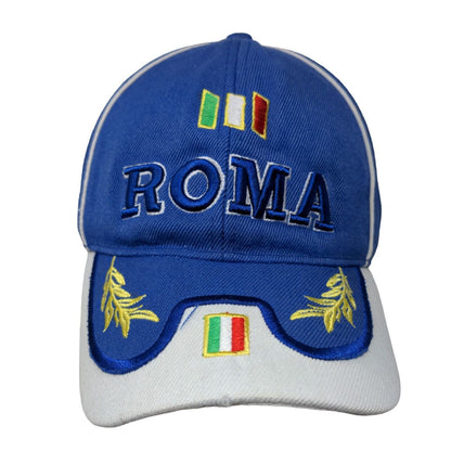 Roma Strapback Hat Blue One Size Embroidered Adjustable Colorblock