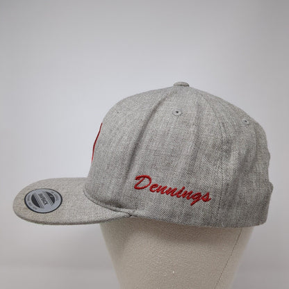 Dennings Snapback Hat Gray One Size Adjustable Embroidered 6 Panel Sport-Tek