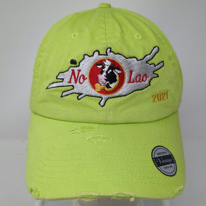 KBETHOS Baseball Cap Green One Size No Lao Cow 2021 Distressed Slideback Hat
