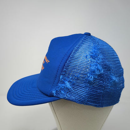 Designer Award Trucker Hat Blue One Size Mesh Back Foam Front Pennant Newsday