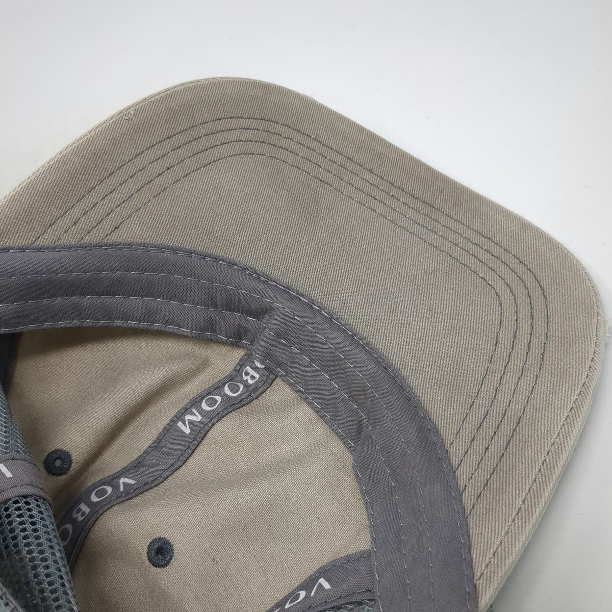 VOBOOM Baseball Cap Beige One Size Mesh Distressed Mask Buttons Strapback Hat