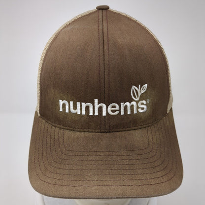 Nunhems Snapback Trucker Hat Brown One Size Mesh Back Embroidered