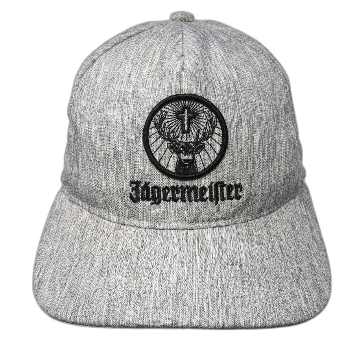 Jägermeister Gray 5 Panel Hat One Size Snapback Stag Logo Embroidered Adjustable
