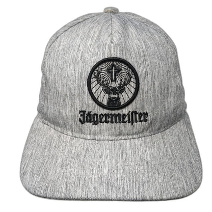 Jägermeister Gray 5 Panel Hat One Size Snapback Stag Logo Embroidered Adjustable