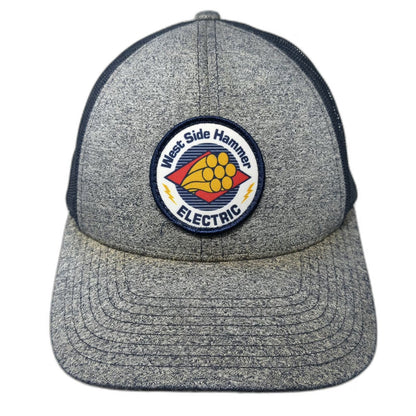 Richardson Trucker Hat Blue Gray L West Side Hammer Electric Mesh Snapback Cap
