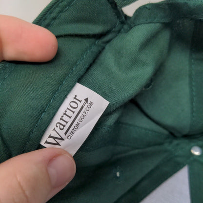 Warrior Custom Golf .Com Strapback Hat Green One Size Adjustable Embroidered