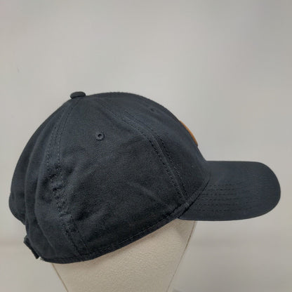 Timberland Leather Patch Strapback Hat Black OSFM Adjustable 6 Panel