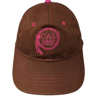 C-A-L Ranch Stores Strapback Hat Brown One Size Adjustable Embroidered Cotton