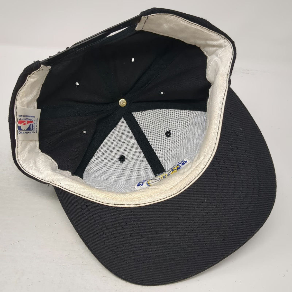 Golden State Warriors NBA OTTO Snapback Hat Black Blue Yellow White Vintage