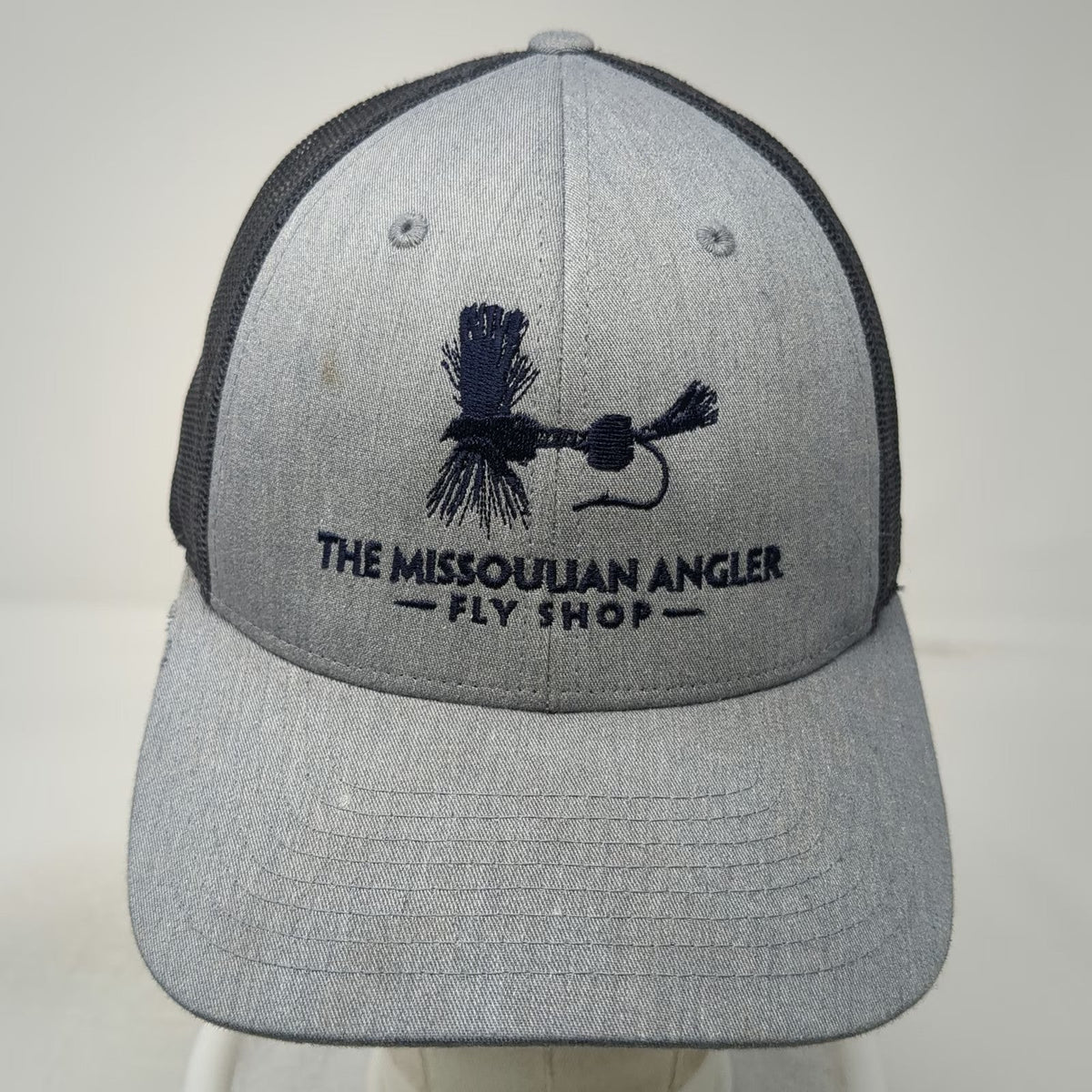 Richardson Trucker Hat Gray Black L Fly Fishing Missoula Montana Snapback Hat
