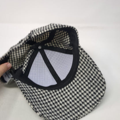The Hatter Company Baseball Cap Black White One Size Houndstooth Pattern Hat