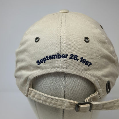 GAP Baseball Cap Beige One Size Blue Embroidered Slideback Hat September 26 1997
