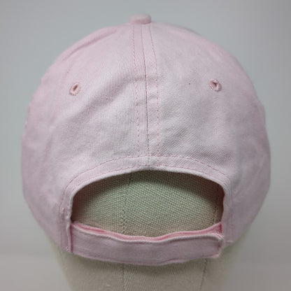 Las Vegas Strapback Baseball Cap Pink One Size Adjustable Embroidered 6 Panel