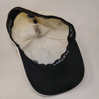 Oakley Fitted Hat Cream S/M Flexfit Embroidered Vented Holes 6 Panel Yupoong