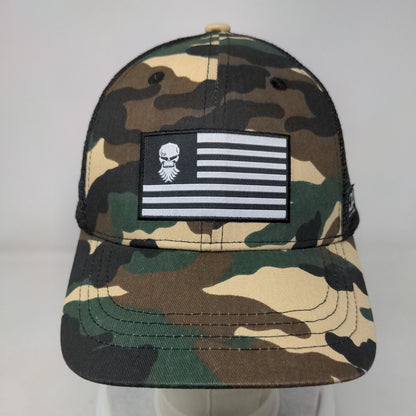 USA Flag Patch Snapback Mesh Back Trucker Hat Camo One Size Diesel Power