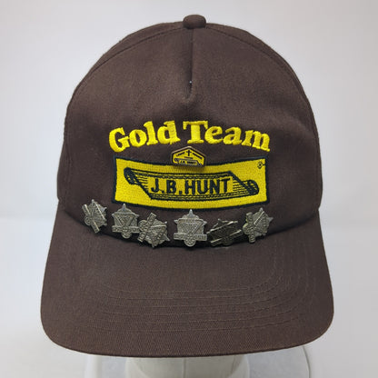 Gold Team JB Hunt Snapback Cap Brown One Size Adjustable Embroidered W/Pins