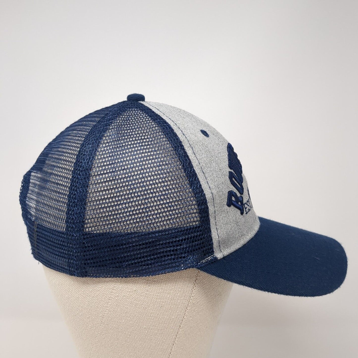 Route US 66 Snapback Trucker Hat Blue One Size Mesh Back Embroidered