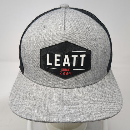 Leatt Trucker Hat Gray Black One Size Mesh Back Snapback Motocross Patch Logo