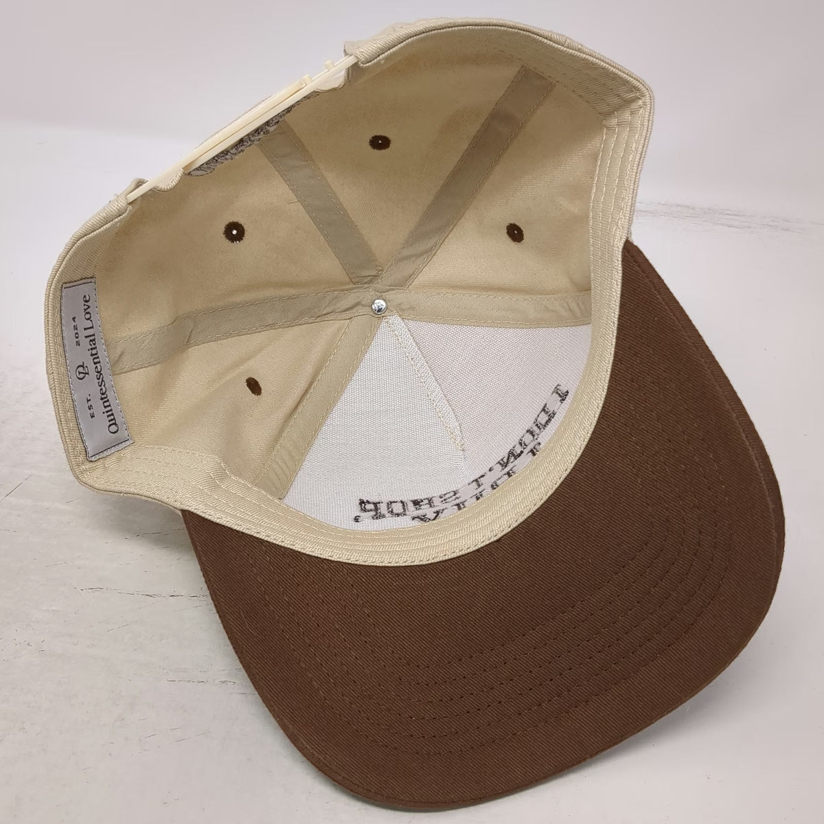 Quintessential Love Beige Hat One Size Snapback I Don't Shop I Buy Brown